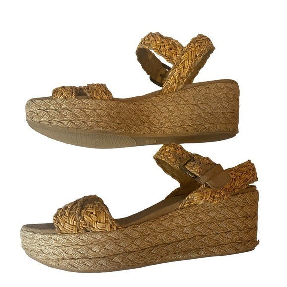 Stuart Weitzman Oncross Wedge Espadrille Sandal Size 9 - Picture 6 of 14